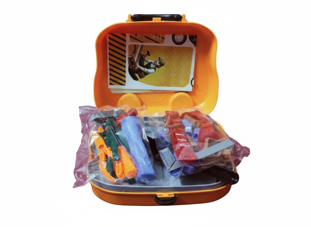 Yellow Toy Tool Bus Carry Case