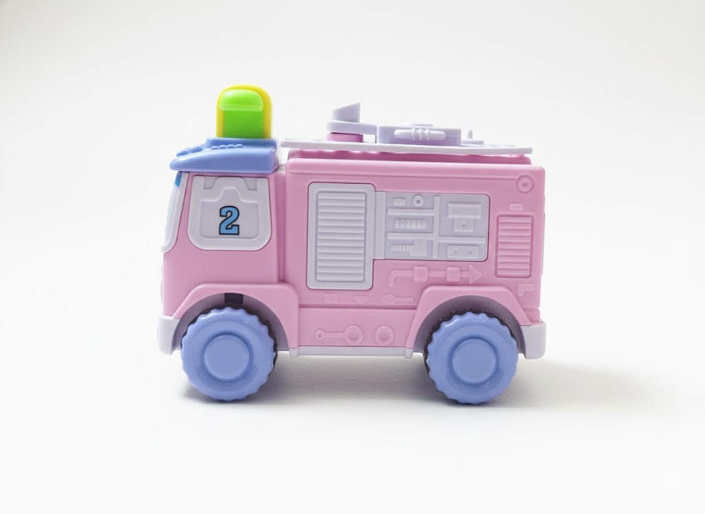 Cute Cartoon Push & Go Fire Truck Toy for Kids – Safe, Colorful & Durable