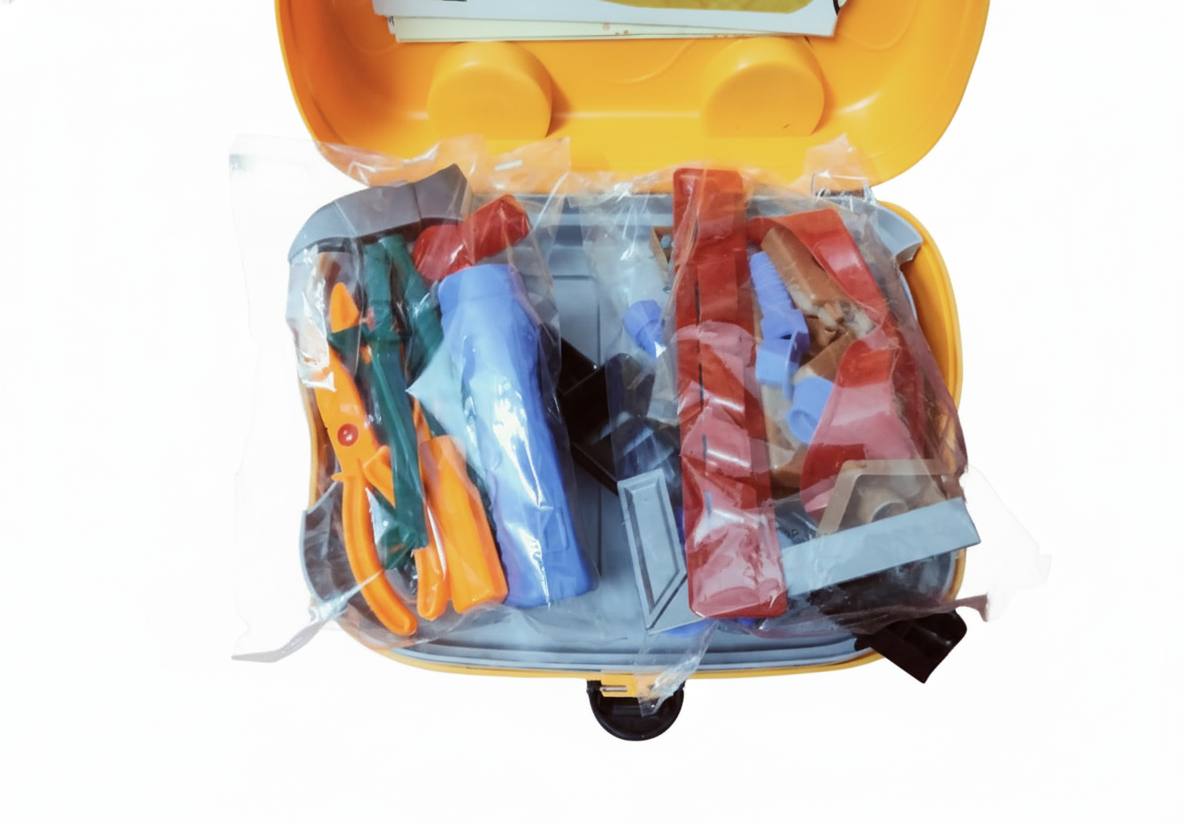 Yellow Toy Tool Bus Carry Case