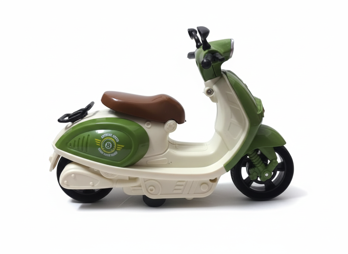 Classic Green &amp; White Toy Scooter/Bike, Extreme Speed Model