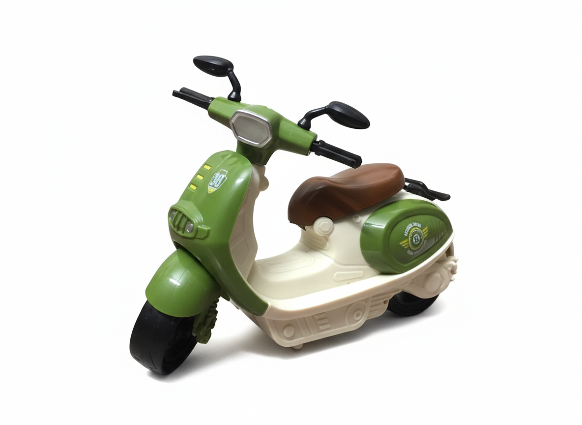 Classic Green &amp; White Toy Scooter/Bike, Extreme Speed Model
