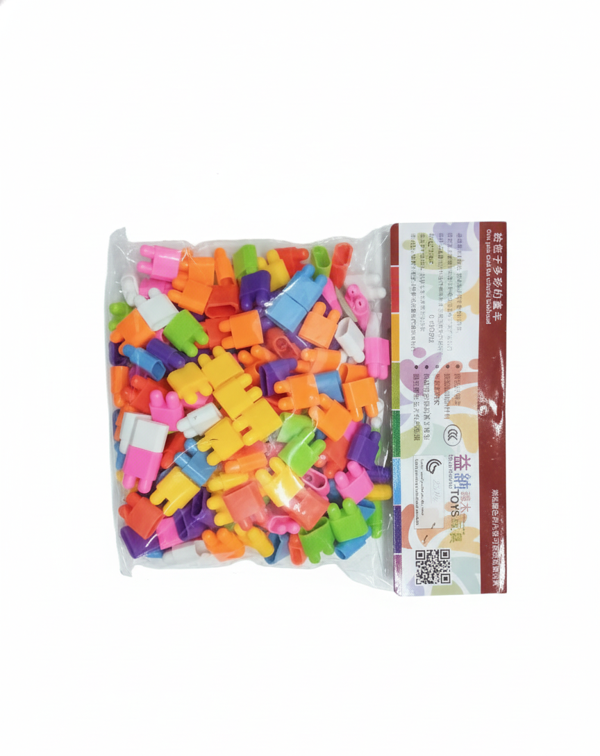 Colorful Interlocking Building Blocks Toy Bag