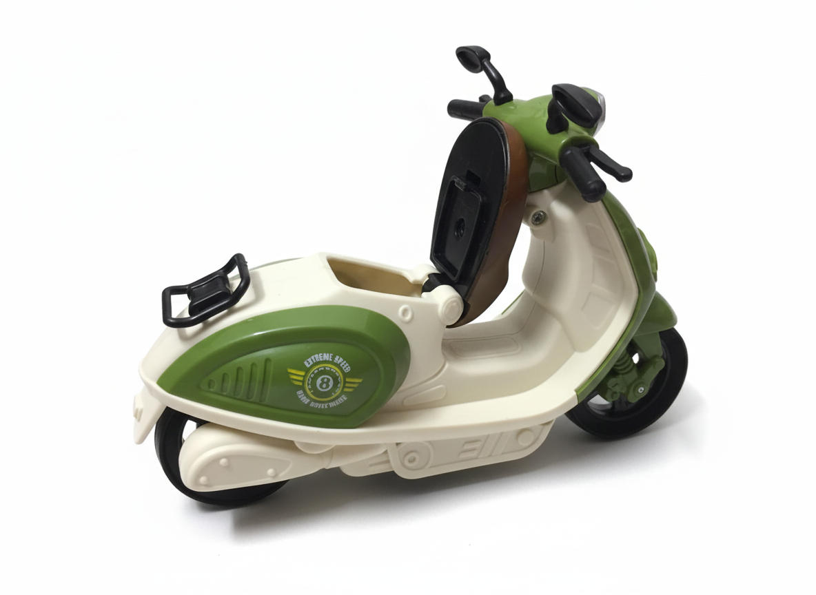 Classic Green &amp; White Toy Scooter/Bike, Extreme Speed Model