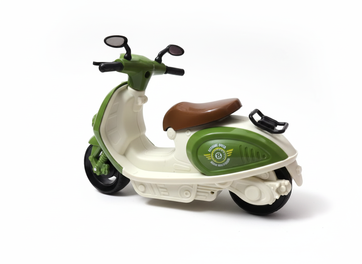 Classic Green &amp; White Toy Scooter/Bike, Extreme Speed Model
