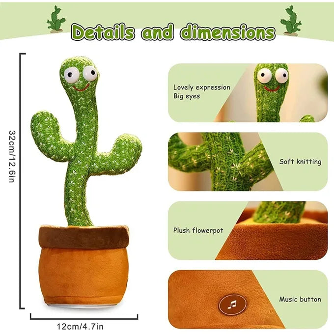 Dancing Cactus Toy – Singing, Talking & Light-Up Fun for Kids